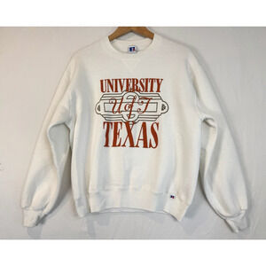 Vintage UT Crewneck University of Texas Sweatshirt Men’s Size L White Football